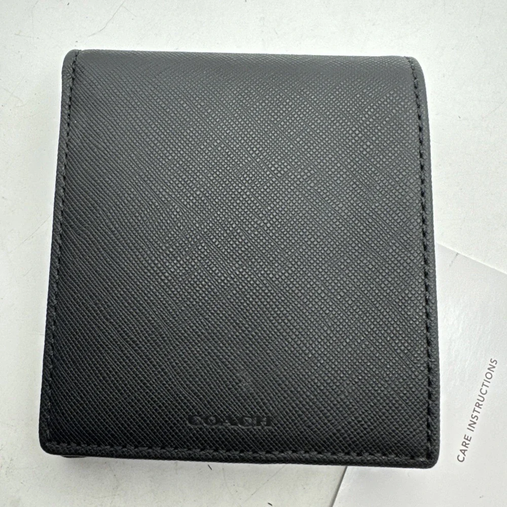 Black Coach Men's Leather Wallet F74768 New Bi-fold With Insert